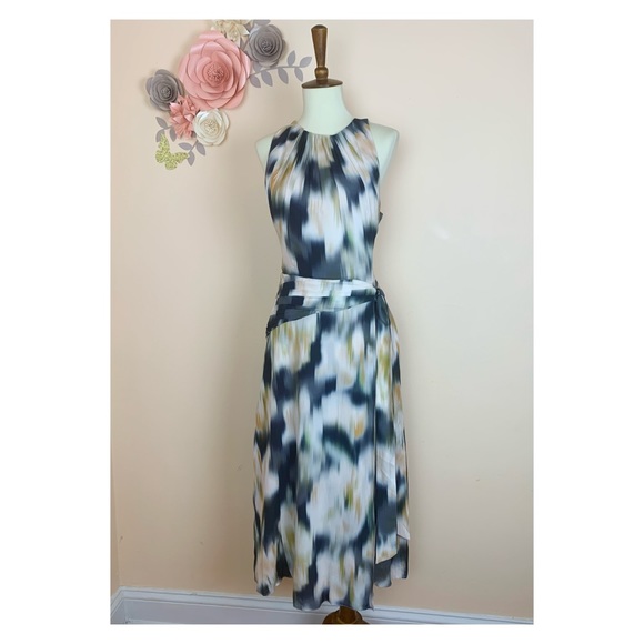 New! REISS Gisele Floral Front Slit Midi Dress - Picture 5 of 16
